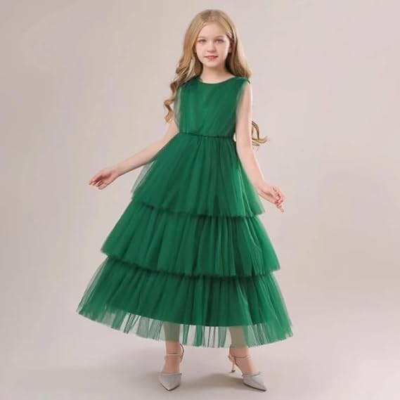 Elegant Long Tulle Dress with Layered Skirt for Special Occasions - G0027