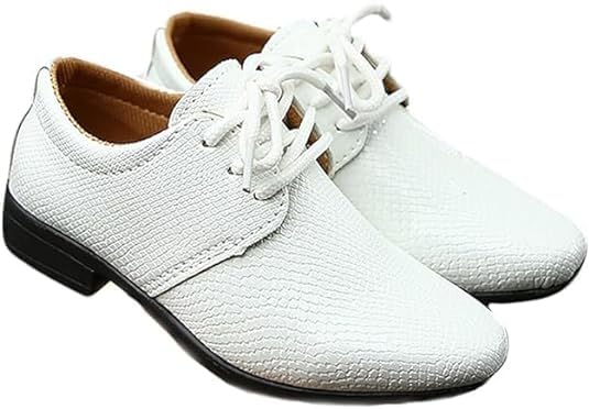 Boy's Oxford Dress Shoes Elegant Leather Shoes Black White - S0016