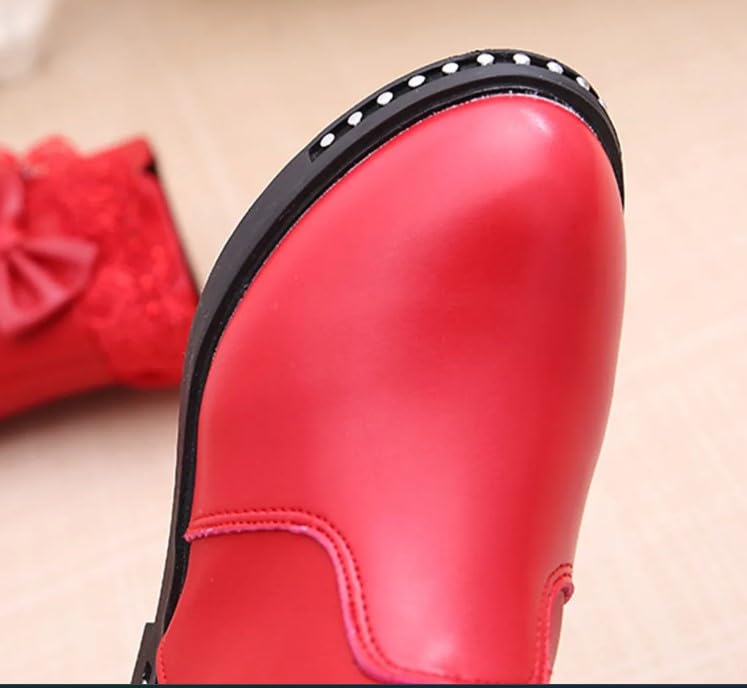 Girls Mid calf  Boots Lace and Bow Knot - S0040