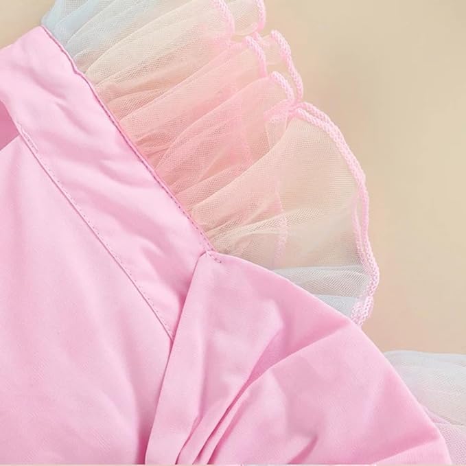 Baby Girls Romper Dress Fly Sleeve Mesh Tutu Dress - G0006