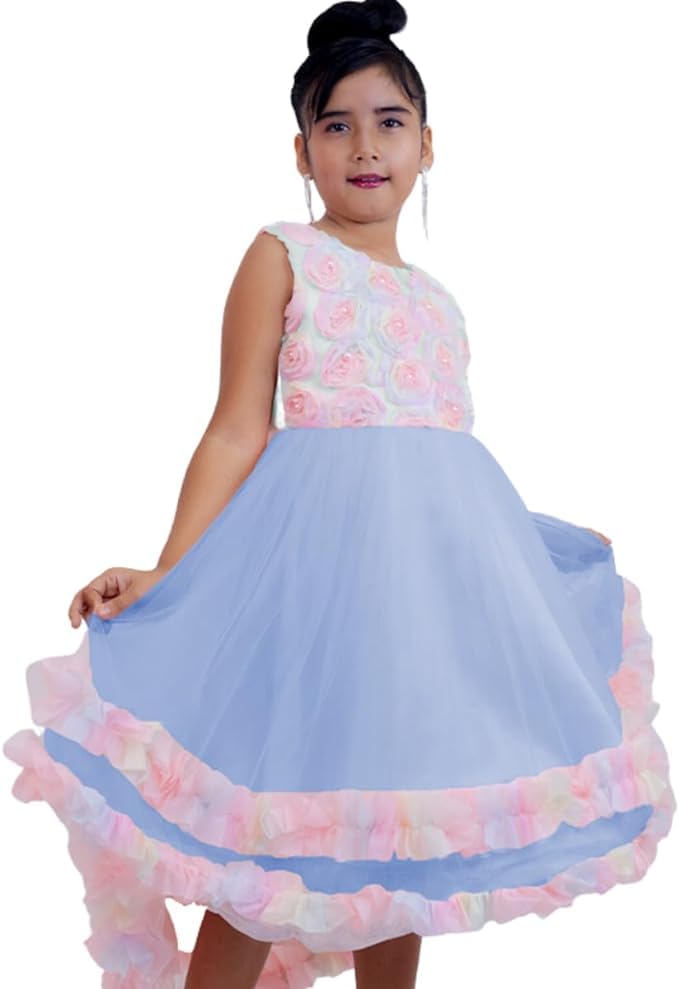Tulle princess dress for girls in rainbow colours - G0130