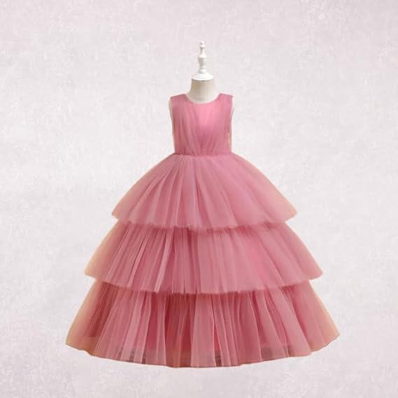 Elegant Long Tulle Dress with Layered Skirt for Special Occasions - G0027