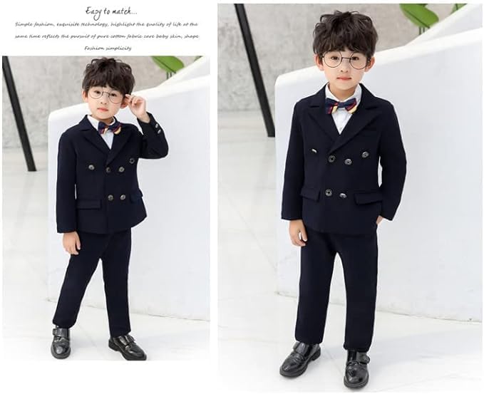 Boys Casual Suits Wedding Outfits Blazer and Pants Suit 2 Pieces - B0008