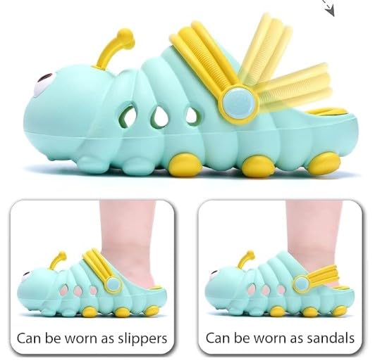 Toddler Girls and Boys Sandals Cartoon Caterpillar Non-Slip Water Clogs - S0065