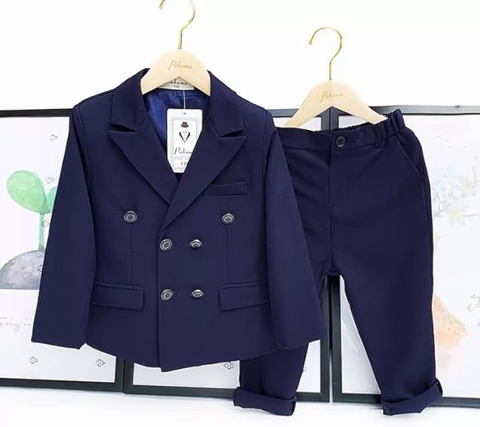 Boys Casual Suits Wedding Outfits Blazer and Pants Suit 2 Pieces - B0008