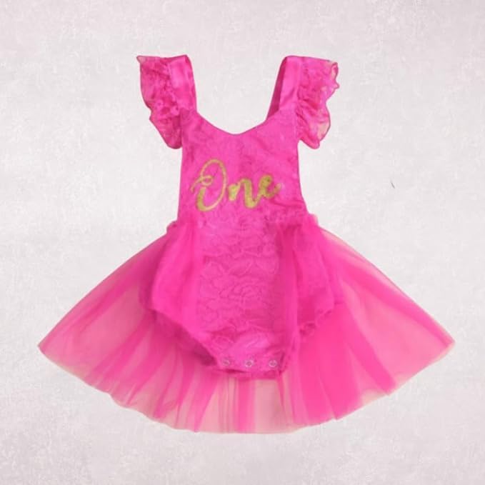 Lace bodysuit with tulle tutu for baby girl - G0078