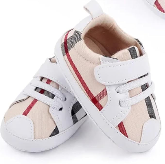 Baby Boys Pre Walker Shoes Anti-Slip Plaid Soft Sole Autumn Spring - S0006
