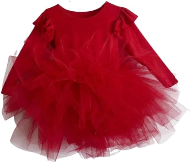 Girls Ballet Fluffy Tutu Dresses Long Sleeve Dance Leotards - G0056