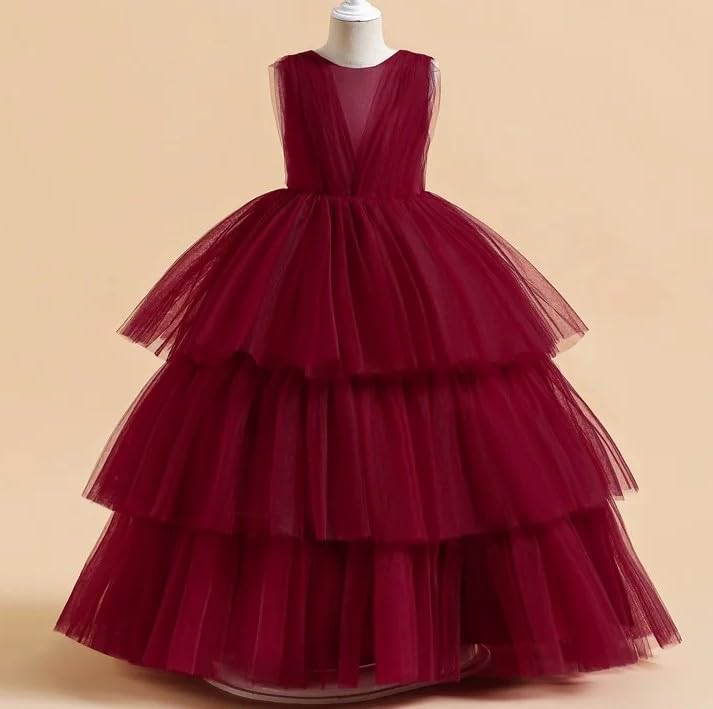 Elegant Long Tulle Dress with Layered Skirt for Special Occasions - G0027