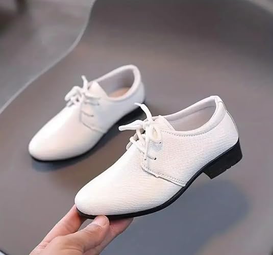 Boy's Oxford Dress Shoes Elegant Leather Shoes Black White - S0016