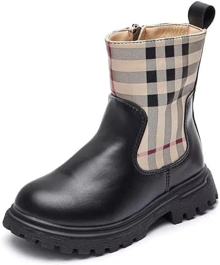 Autumn Winter Girls' Chelsea Boots with Side Zipper - S0004