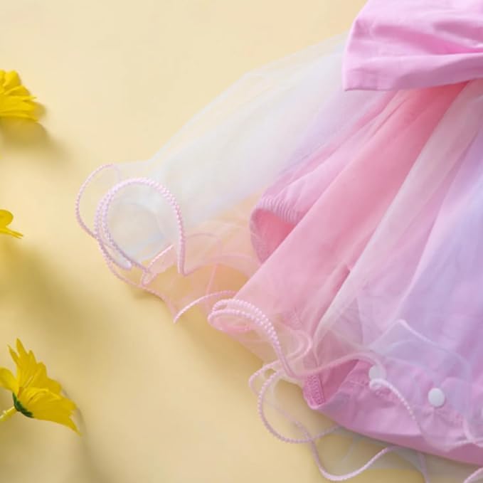 Baby Girls Romper Dress Fly Sleeve Mesh Tutu Dress - G0006