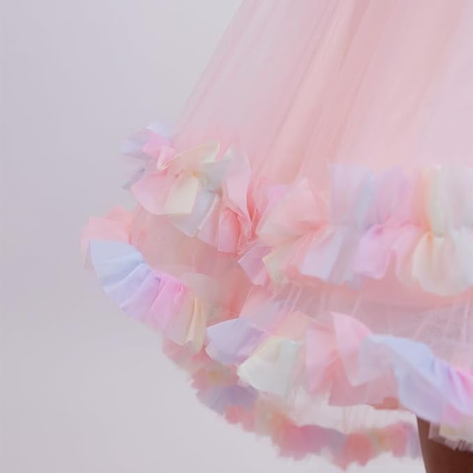 Tulle princess dress for girls in rainbow colours - G0130