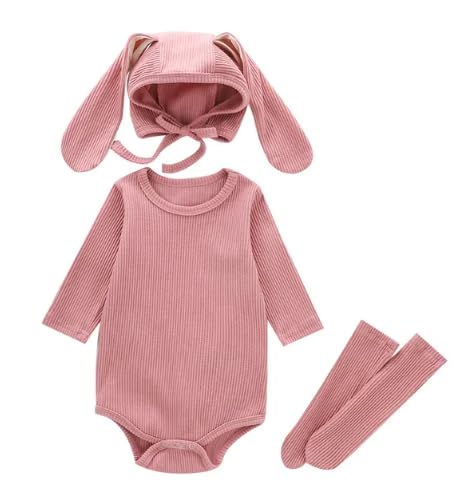 Baby Easter Bunny Set Baby romper suit + Long Ears Bunny Hat + Socks - C0001
