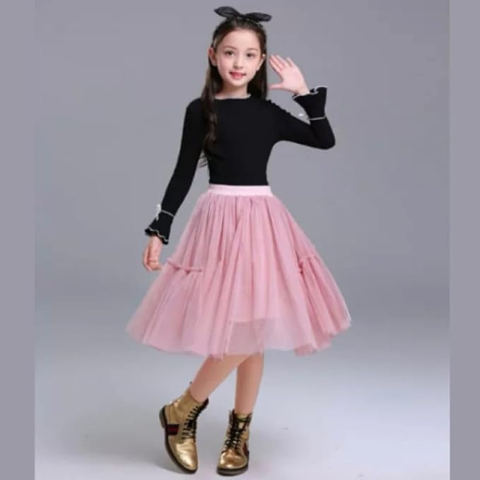 Girls Tutu Skirts A Line Below The Knee Casual Outfits