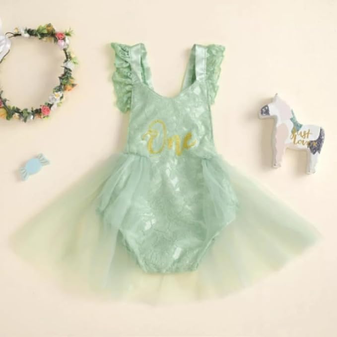 Lace bodysuit with tulle tutu for baby girl - G0078