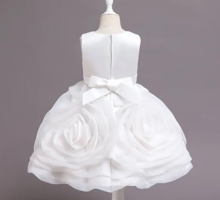 Special Occasion Dress with Rose-Shaped Skirt and Beaded Embroidery - G0122