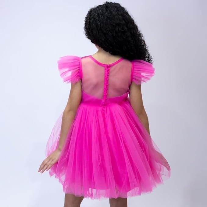 Tulle Tutu Girl Dress with Princess Sleeves - G0131