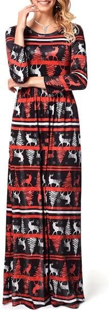 Women's Christmas Long Lenght Dress Long Sleeves Winter Outfit