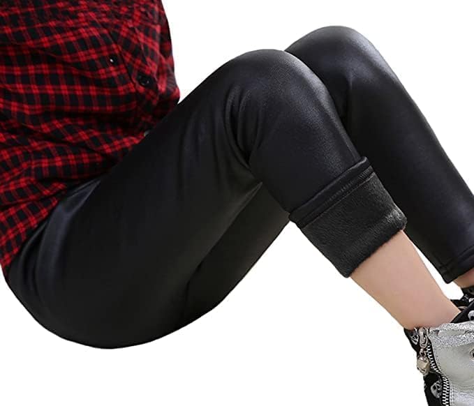 Girls' Winter Faux Leather Leggings - G0076