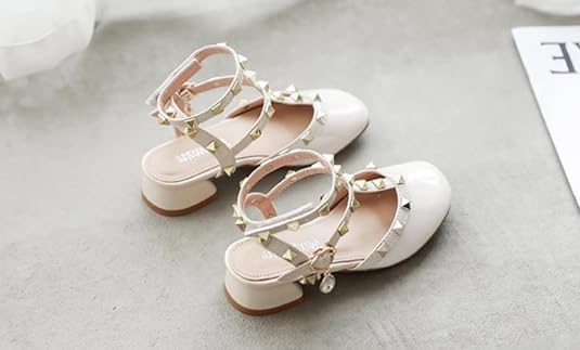Girls Roman Sandals Low Heels Ankle Strap Summer Sandals - S0043