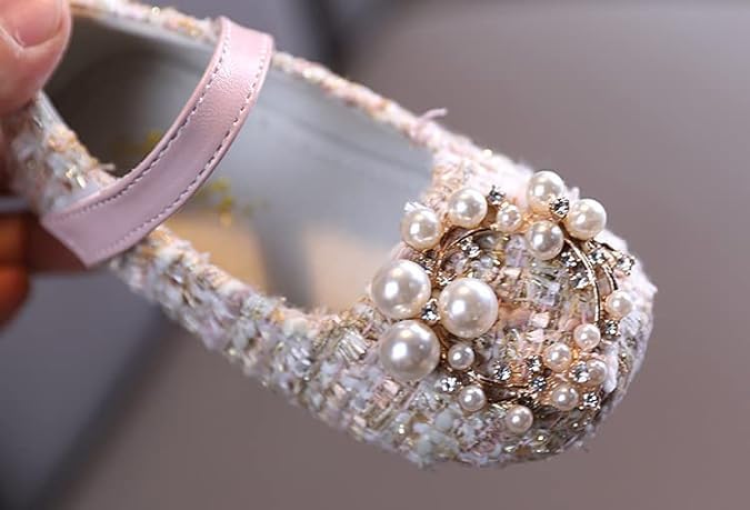 Princess Shoes with Pearls for Girls Mary Jane Style - S0060