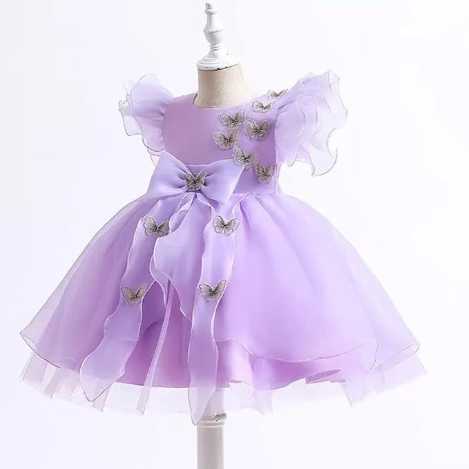 Butterfly Organza Tulle Dress with Ruffles for Girls - G0022