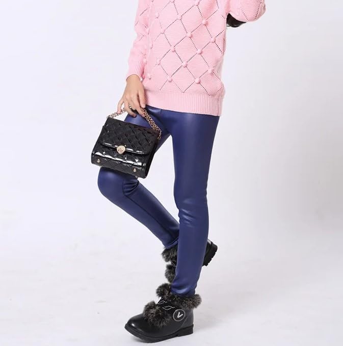 Girls' Winter Faux Leather Leggings - G0076