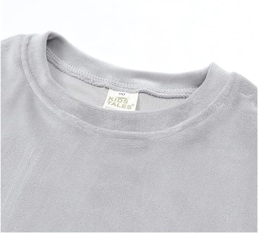 Little Girls Velour Sweatsuit 2pcs Round Neck Sweatshirt + Sweatpants Pullover Jogger Outfit Set - G0001