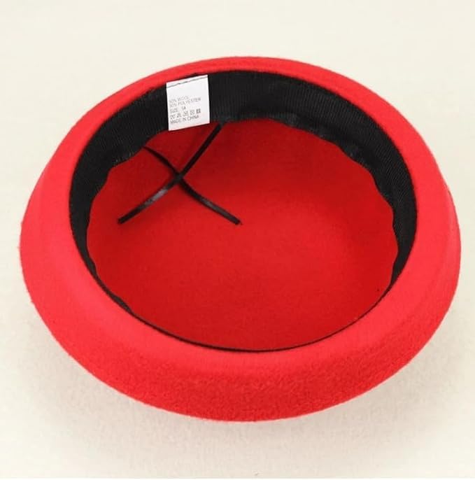 Cute Girls Wool Felt Bowler Hat with Roll up Brim