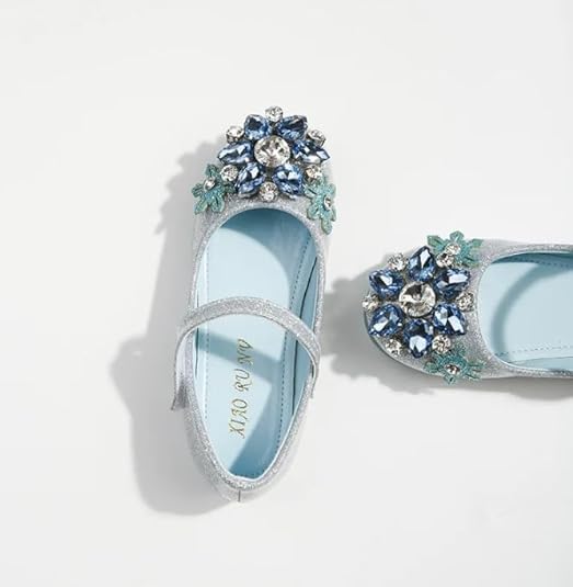 Girls Dress Shoes Mary Jane Princess Elsa Flats - S0035