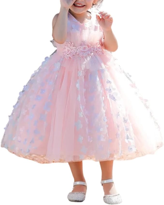 Tulle and Floral Wedding and Party Dresses for Girls - G0126