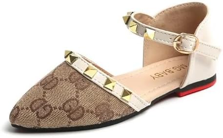 Girl's Princess Flats Ankle Strap Dress Shoes - S0027