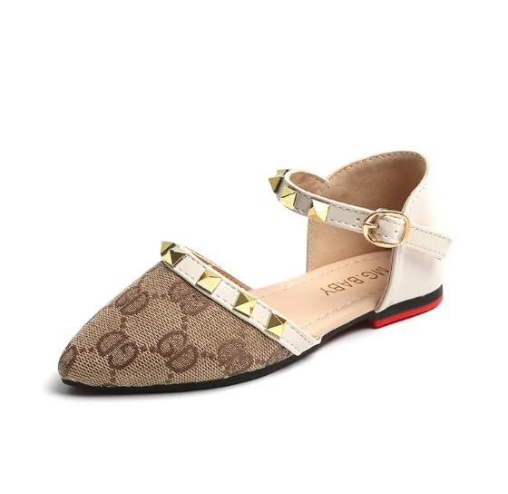 Girl's Princess Flats Ankle Strap Dress Shoes - S0027