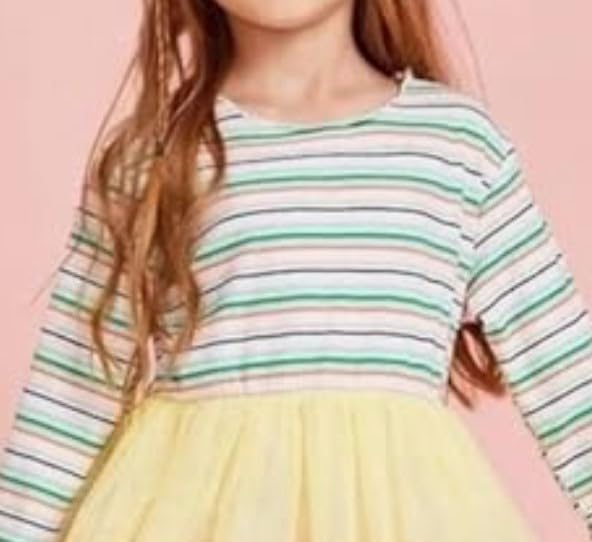 Casual Dress Long Sleeve Tulle Skirt for Autumn Winter Rainbow Dress - G0024