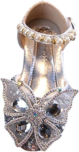 Girls Mary Jane Shoes with Rhinestones Butterfly and Sequin - S0039