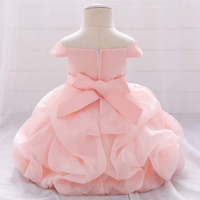 Birthday Dress for Little Girl, Short Sleeve Silk Dress - G0017