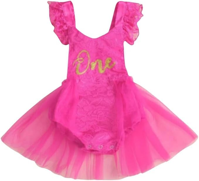 Lace bodysuit with tulle tutu for baby girl - G0078