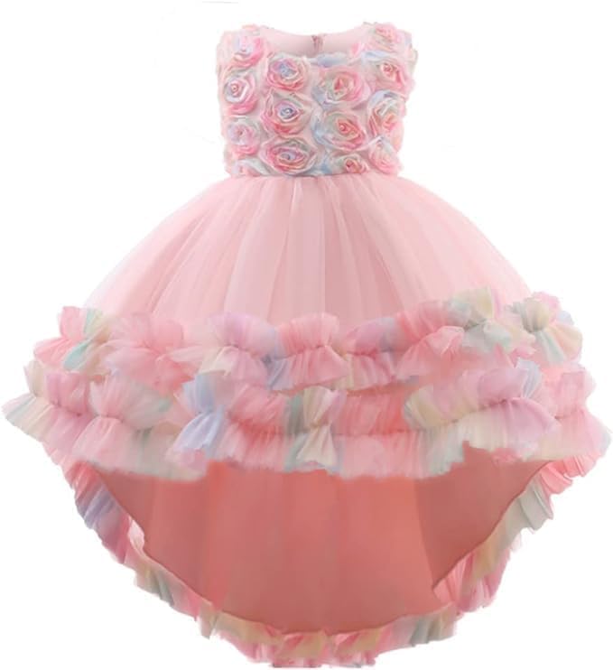 Tulle princess dress for girls in rainbow colours - G0130