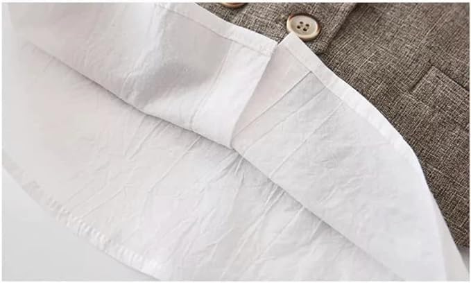 Toddlers Boys 3-Piece Elegant Linen Set Shirt + Vest & Bow Tie - B0031