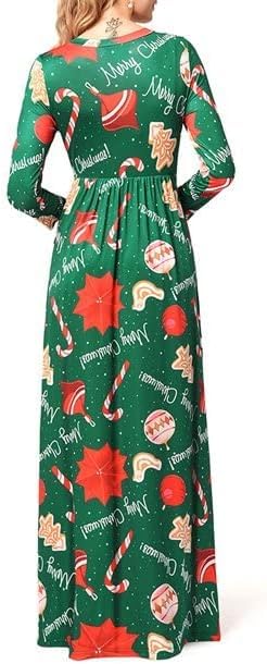 Women's Christmas Long Lenght Dress Long Sleeves Winter Outfit