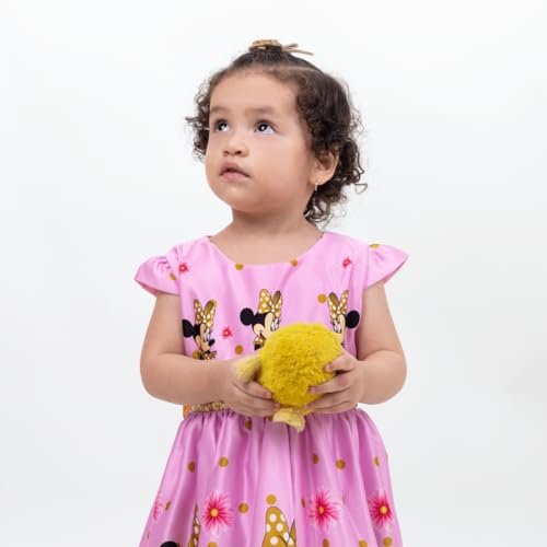 Girl's Pink Minnie Mouse Themed Dress Knee-Lenght - G0045