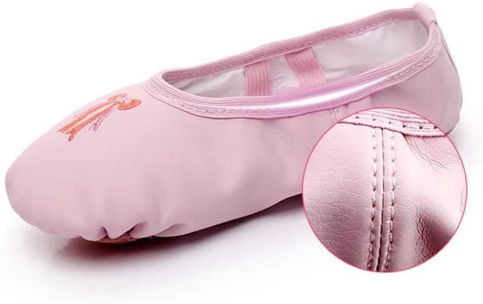 Ballet Dance Shoes for Girls Split Sole Embroidered Bow Design - S0013