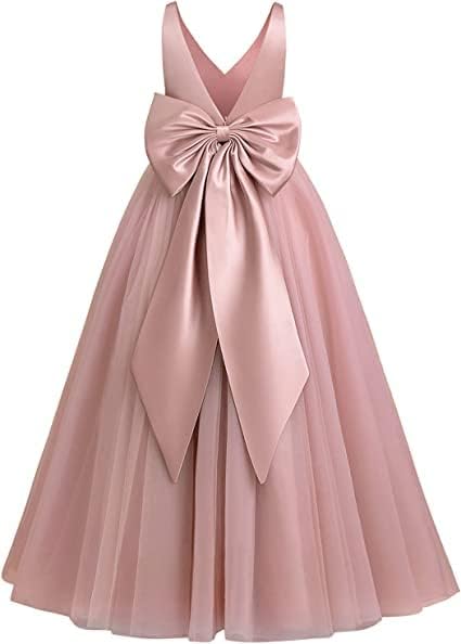 Tulle Bridesmaid Dress Girl Ball Gown with Bow - G0127