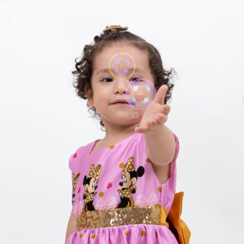 Girl's Pink Minnie Mouse Themed Dress Knee-Lenght - G0045