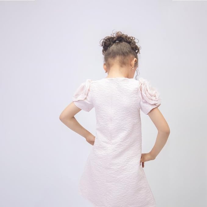 Rose Shaped Sleeves Lace Dress for Girl - G0108