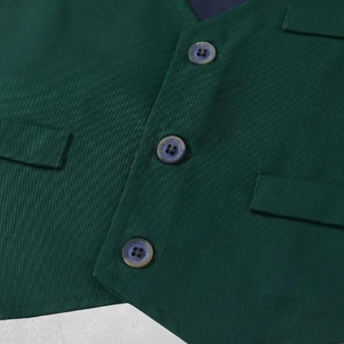 Toddler Boys Christmas Outfit Formal Suit Long Sleeve Shirt + Pants + Vest + Tie - B0029