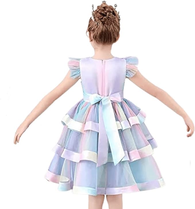 Little Girls Birthday Party Mermaid Dress Layered Skirt Tulle Dress - G0084