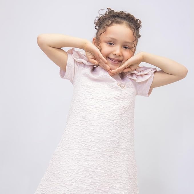 Rose Shaped Sleeves Lace Dress for Girl - G0108