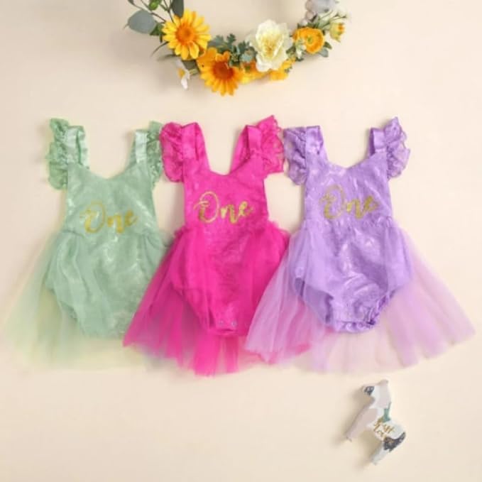 Lace bodysuit with tulle tutu for baby girl - G0078